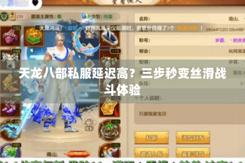 天龙八部私服延迟高？三步秒变丝滑战斗体验