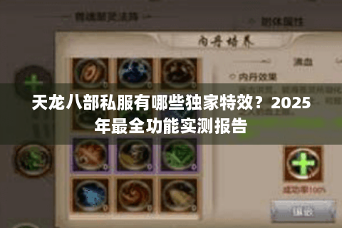 天龙八部私服有哪些独家特效？2025年最全功能实测报告