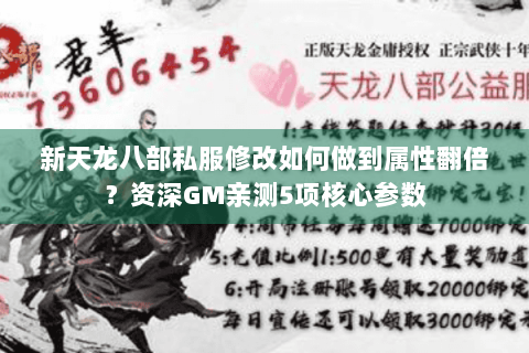 新天龙八部私服修改如何做到属性翻倍？资深GM亲测5项核心参数