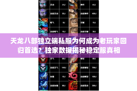 天龙八部独立端私服为何成为老玩家回归首选？独家数据揭秘稳定服真相