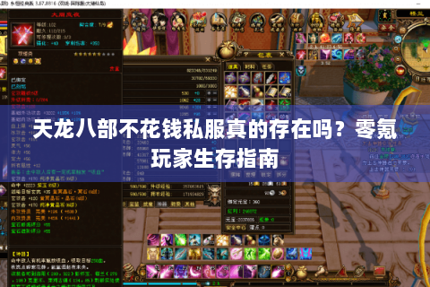 天龙八部不花钱私服真的存在吗？零氪玩家生存指南