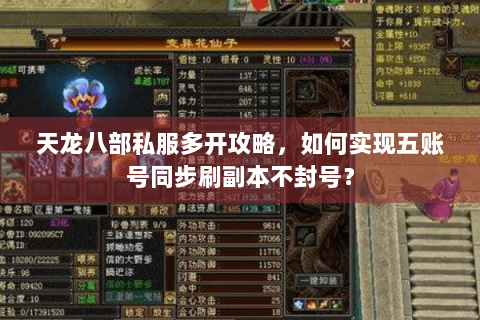 天龙八部私服多开攻略，如何实现五账号同步刷副本不封号？