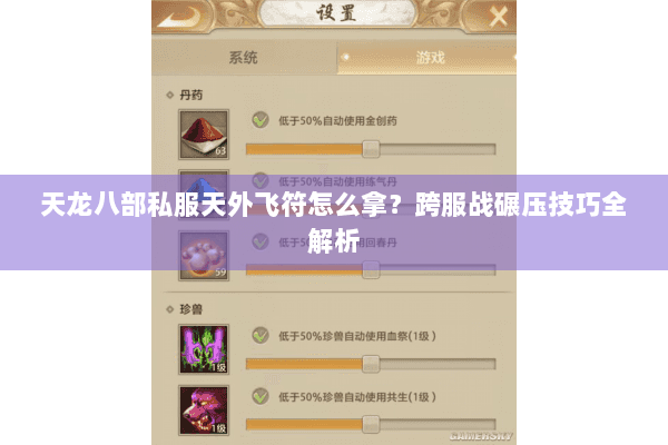 天龙八部私服天外飞符怎么拿?跨服战碾压技巧全解析 天龙八部私服天外飞符怎么拿?跨服战碾压技巧全解析