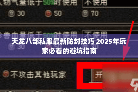 天龙八部私服最新防封技巧 2025年玩家必看的避坑指南