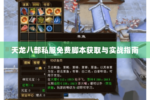 天龙八部私服免费脚本获取与实战指南