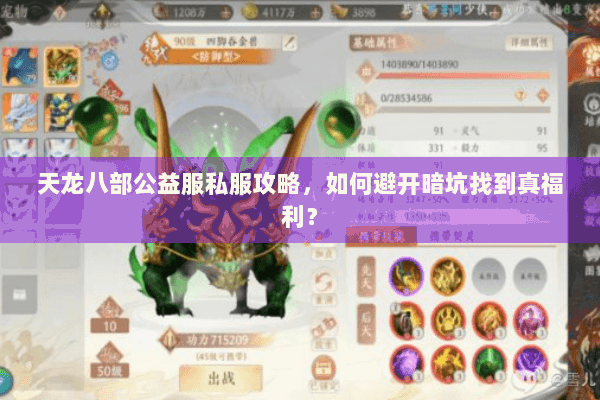 天龙八部公益服私服攻略，如何避开暗坑找到真福利？