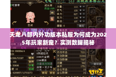 天龙八部内外功版本私服为何成为2025年玩家新宠？实测数据揭秘