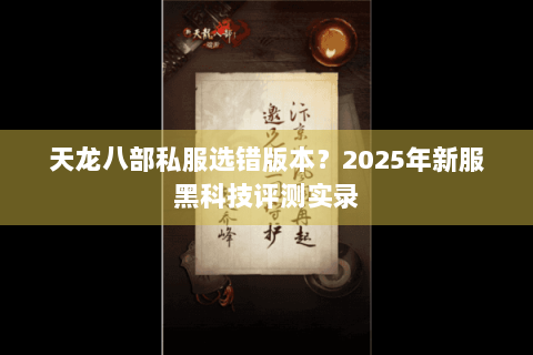 天龙八部私服选错版本？2025年新服黑科技评测实录
