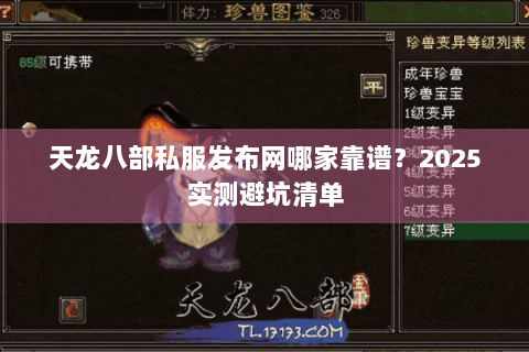天龙八部私服发布网哪家靠谱？2025实测避坑清单