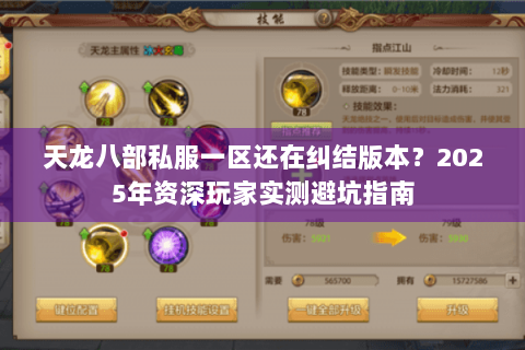 天龙八部私服一区还在纠结版本？2025年资深玩家实测避坑指南
