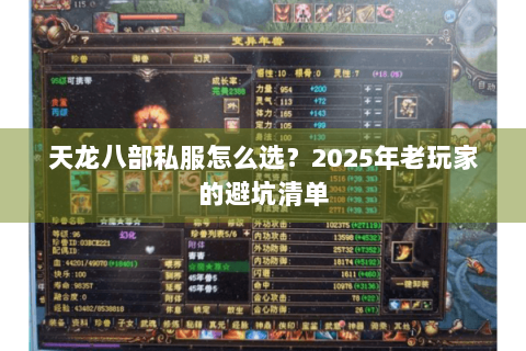 天龙八部私服怎么选？2025年老玩家的避坑清单