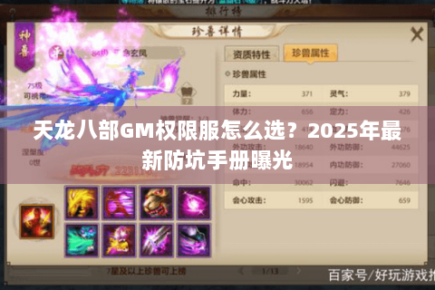 天龙八部GM权限服怎么选？2025年最新防坑手册曝光