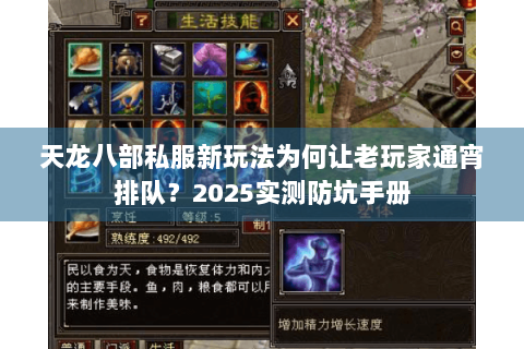 天龙八部私服新玩法为何让老玩家通宵排队？2025实测防坑手册