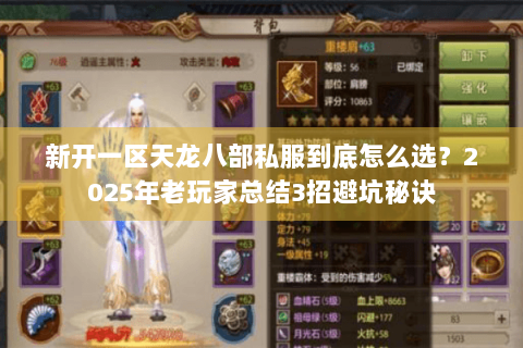 新开一区天龙八部私服到底怎么选？2025年老玩家总结3招避坑秘诀