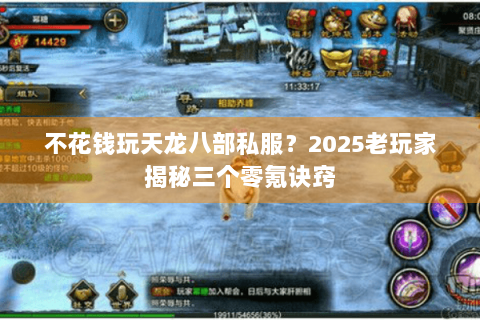 不花钱玩天龙八部私服？2025老玩家揭秘三个零氪诀窍