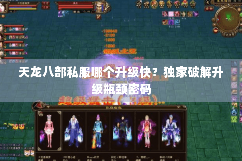 天龙八部私服哪个升级快？独家破解升级瓶颈密码