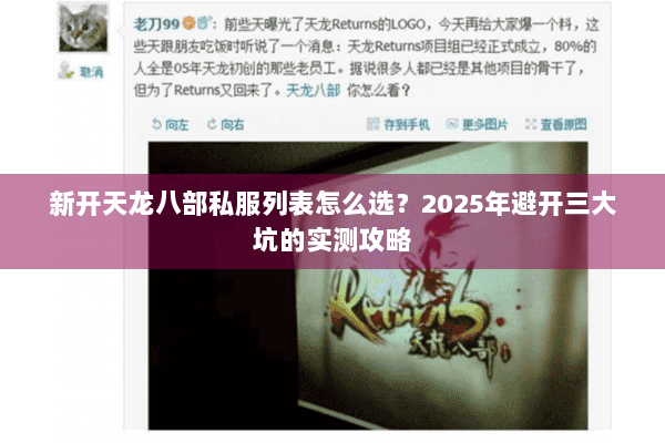 新开天龙八部私服列表怎么选？2025年避开三大坑的实测攻略