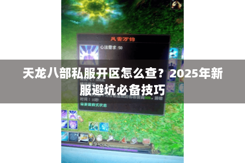 天龙八部私服开区怎么查？2025年新服避坑必备技巧