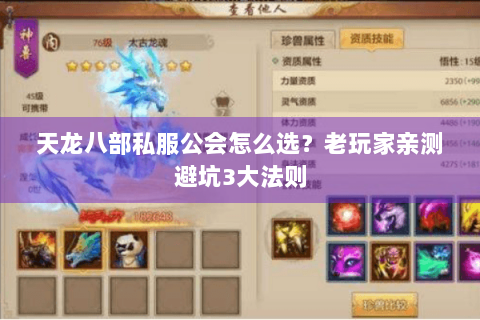 天龙八部私服公会怎么选?老玩家亲测避坑3大法则 天龙八部私服公会怎么选?老玩家亲测避坑3大法则