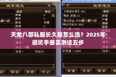 天龙八部私服长久服怎么选？2025年避坑手册实测这五步
