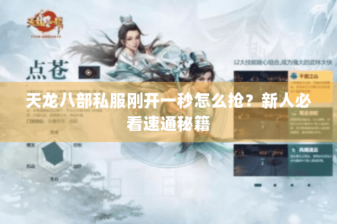 天龙八部私服刚开一秒怎么抢？新人必看速通秘籍