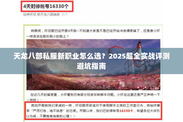 天龙八部私服新职业怎么选？2025超全实战评测避坑指南