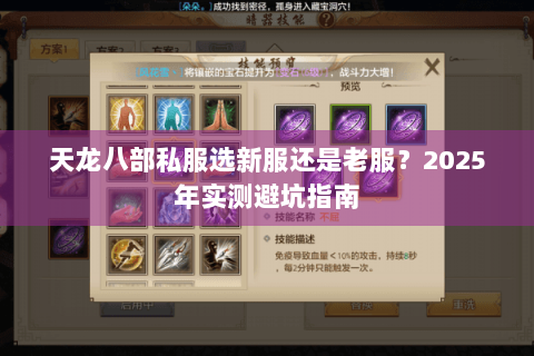天龙八部私服选新服还是老服？2025年实测避坑指南