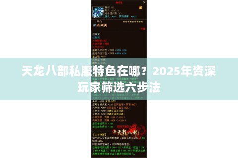 天龙八部私服特色在哪？2025年资深玩家筛选六步法