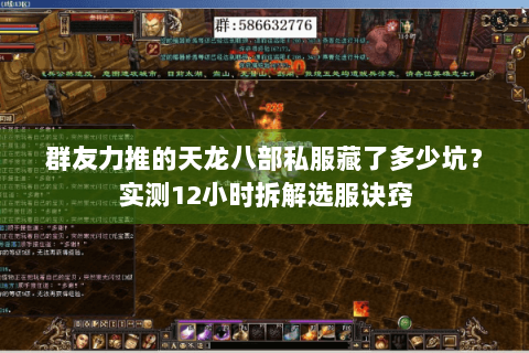 群友力推的天龙八部私服藏了多少坑？实测12小时拆解选服诀窍