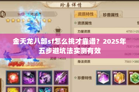 金天龙八部sf怎么挑才靠谱？2025年五步避坑法实测有效