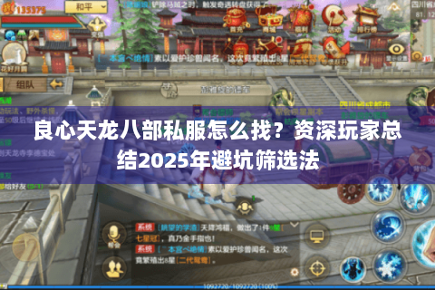良心天龙八部私服怎么找？资深玩家总结2025年避坑筛选法