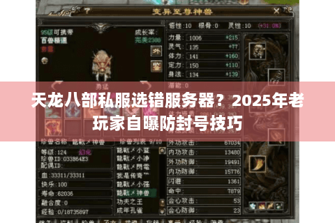 天龙八部私服选错服务器？2025年老玩家自曝防封号技巧