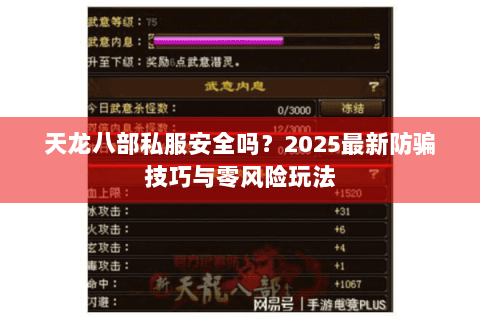 天龙八部私服安全吗？2025最新防骗技巧与零风险玩法