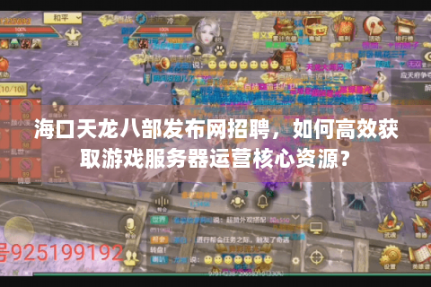 海口天龙八部发布网招聘，如何高效获取游戏服务器运营核心资源？