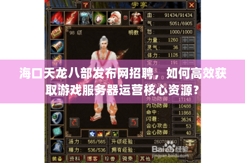 海口天龙八部发布网招聘，如何高效获取游戏服务器运营核心资源？
