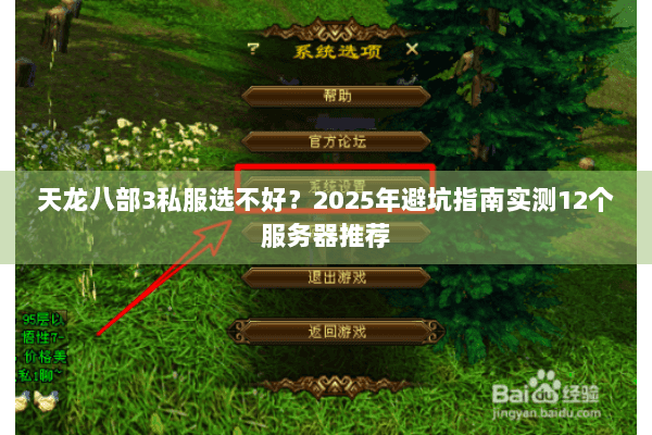 天龙八部3私服选不好？2025年避坑指南实测12个服务器推荐