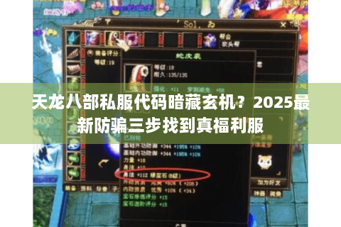 天龙八部私服代码暗藏玄机？2025最新防骗三步找到真福利服