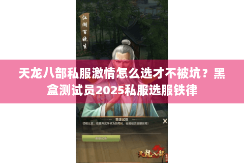 天龙八部私服激情怎么选才不被坑？黑盒测试员2025私服选服铁律
