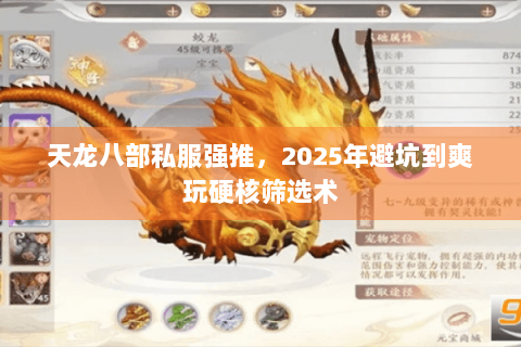 天龙八部私服强推，2025年避坑到爽玩硬核筛选术