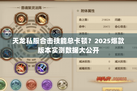 天龙私服合击技能总卡顿？2025爆款版本实测数据大公开