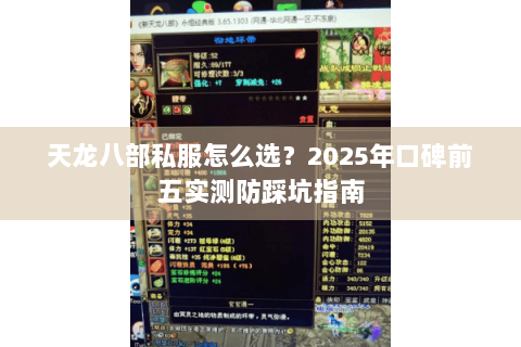 天龙八部私服怎么选？2025年口碑前五实测防踩坑指南