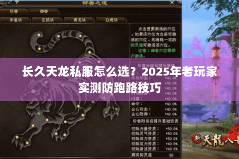 长久天龙私服怎么选？2025年老玩家实测防跑路技巧