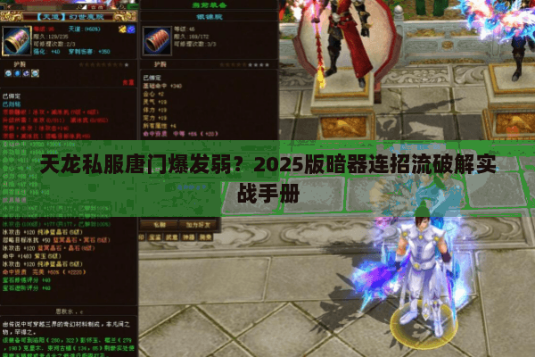天龙私服唐门爆发弱？2025版暗器连招流破解实战手册