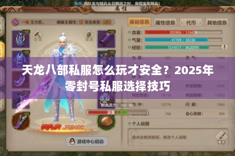 天龙八部私服怎么玩才安全？2025年零封号私服选择技巧
