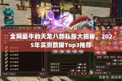 全网最牛的天龙八部私服大揭秘，2025年实测数据Top3推荐