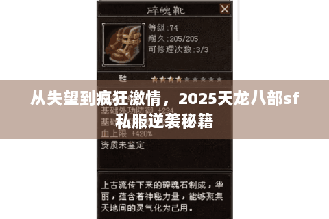 从失望到疯狂激情，2025天龙八部sf私服逆袭秘籍