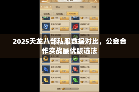 2025天龙八部私服数据对比，公会合作实战最优版选法