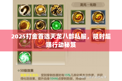 2025打金首选天龙八部私服，限时超赚行动秘笈