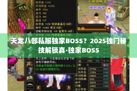 天龙八部私服独家BOSS？2025独门秘技解锁真·独家BOSS