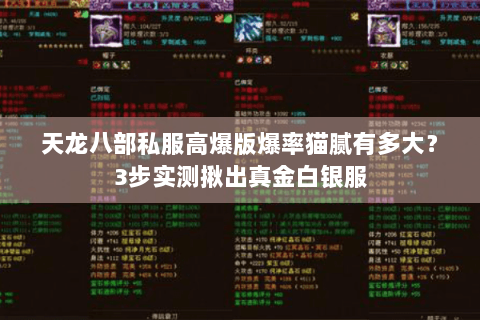 天龙八部私服高爆版爆率猫腻有多大？3步实测揪出真金白银服